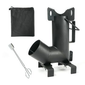 HAWOK Wood Burning Rocket Stove, Camping Rocket Stove with Fireplace Tongs & Storage Bag, Ideal for Outdoor Camping, Picnic, BBQ, Hunting, Fishin