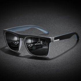 Square Gradient Mutipcolor Polarized Sunglasses Anti Glare Sun Shades For Summer Party Vacation Travel Driving Fishing (Lenses Color: C6)