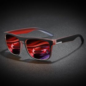 Square Gradient Mutipcolor Polarized Sunglasses Anti Glare Sun Shades For Summer Party Vacation Travel Driving Fishing (Lenses Color: C1)