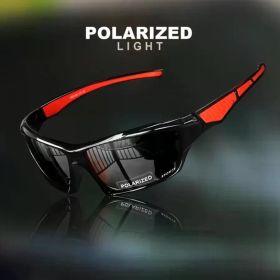 2025 High Definition Polarized Sunglasses for Men Women Outdoor Sport Fishing Sun Glasses UV400 Protection Driving Eyeglasses (Lenses Color: Black Red)