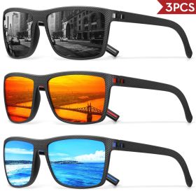 3/4 Pack New Designer Box Polarized Colorful Sunglasses for Men and Women Suitable for Driving, Fishing, Outdoor Sports UV400 (Lenses Color: 3PCS-C6)
