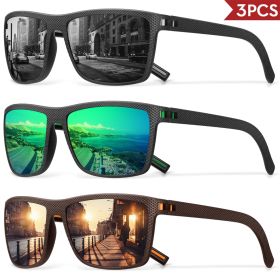 3/4 Pack New Designer Box Polarized Colorful Sunglasses for Men and Women Suitable for Driving, Fishing, Outdoor Sports UV400 (Lenses Color: 3PCS-C10)