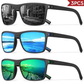 3/4 Pack New Designer Box Polarized Colorful Sunglasses for Men and Women Suitable for Driving, Fishing, Outdoor Sports UV400 (Lenses Color: 3PCS-C11)