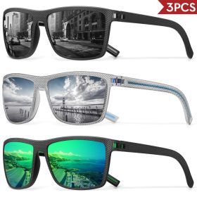 3/4 Pack New Designer Box Polarized Colorful Sunglasses for Men and Women Suitable for Driving, Fishing, Outdoor Sports UV400 (Lenses Color: 3PCS-C8)