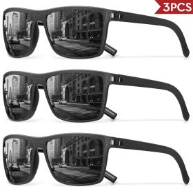 3/4 Pack New Designer Box Polarized Colorful Sunglasses for Men and Women Suitable for Driving, Fishing, Outdoor Sports UV400 (Lenses Color: 3PCS-C9)