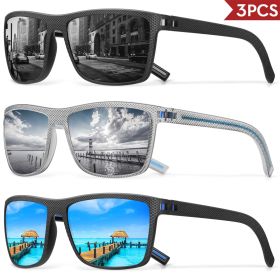 3/4 Pack New Designer Box Polarized Colorful Sunglasses for Men and Women Suitable for Driving, Fishing, Outdoor Sports UV400 (Lenses Color: 3PCS-C4)