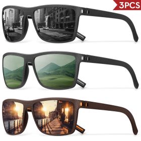 3/4 Pack New Designer Box Polarized Colorful Sunglasses for Men and Women Suitable for Driving, Fishing, Outdoor Sports UV400 (Lenses Color: 3PCS-C5)