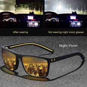 Classic Vintage Check Pattern Square Sunglasses Men Women Fashion Fishing Driving Man Sun Glasses UV400 Retro Eyewear (Frame Color: ZENOTTIC, Lenses Color: Night Vision)