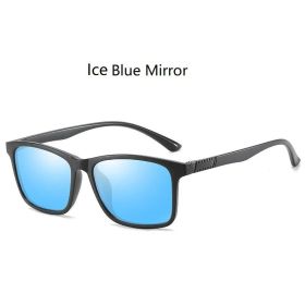Luxury Men Polarized Sunglasses Fashion Vintage Square Ultra Light TR90 Frame Driving Fishing Sun Glasses For Man UV400 Eyewear (Lenses Color: 317(Ice Blue))