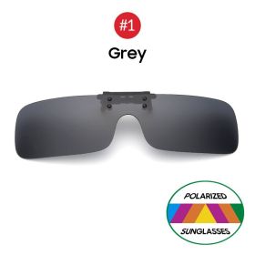 VIVIBEE Siamese Men Square Clip on Polarized Night Driving Glasses with Yellow 2023 Fishing Women Sunglasses Clips (Frame Color: Without Plastic Case, Lenses Color: 1 Grey)