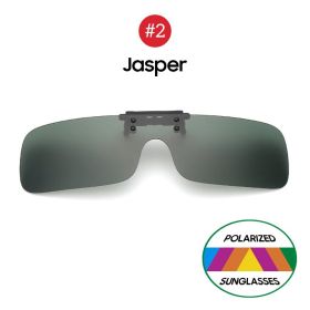 VIVIBEE Siamese Men Square Clip on Polarized Night Driving Glasses with Yellow 2023 Fishing Women Sunglasses Clips (Frame Color: With Plastic Case, Lenses Color: 2 Jasper)