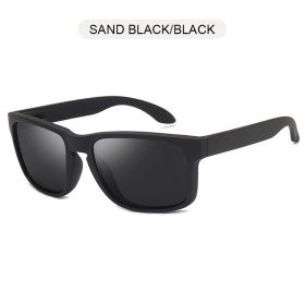 Classic Black Square Polarized Sunglasses Men Women Fashion Sports Sun Glasses Male Stylish Outdoor Driving Fishing Shades (Lenses Color: Sand Black Black)