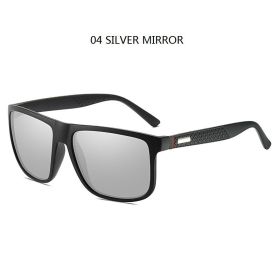 Fashion Vintage Square Sunglasses Men Women Luxury Brand Designer Men's Sun Glasses Driving Fishing UV400 Eyewear Man (Lenses Color: 04 Silver Mirror)