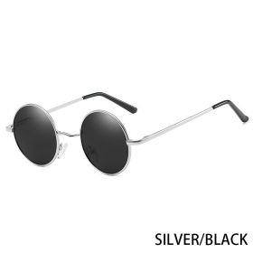 RUOBO Retro Polarized Round Metal Frame Sunglasses Eyewear For Men and Women Driving Fishing Brand Designer Sun Glasses UV400 (Frame Color: Metal Frame, Lenses Color: C4)
