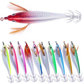 Bionic Faux Fishing Lures Set with metal Hook (Color: Multi-Color, Type: 10Pcs/Set)