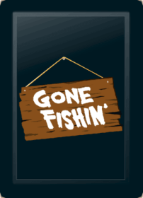 Fisherman-Gone Fishing Logo Panel (Logo Panel Size: 24" Panel for Xpression Gaming Chair Only)