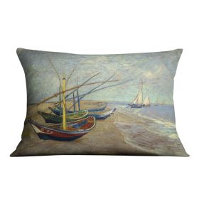 Fishing boats at Sainte Marie Cushion (Insert: Without Insert, size: 20" X 20")