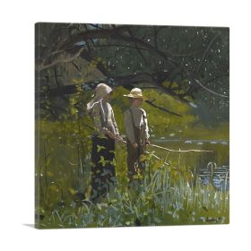 Fishing 1878 (Type: Standard Framed Canvas Print, size: 16" x 16" / 42cm x 42cm (approx))